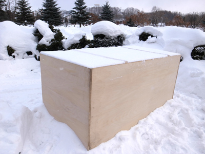 小さな雪まつりの準備