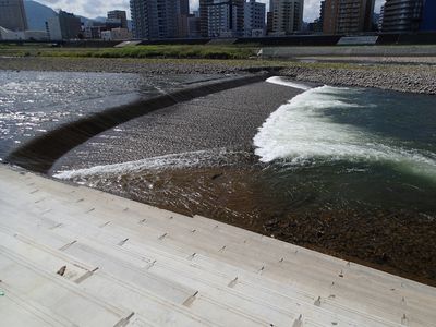 豊平川南7条大橋上流右岸側（4号床止め)